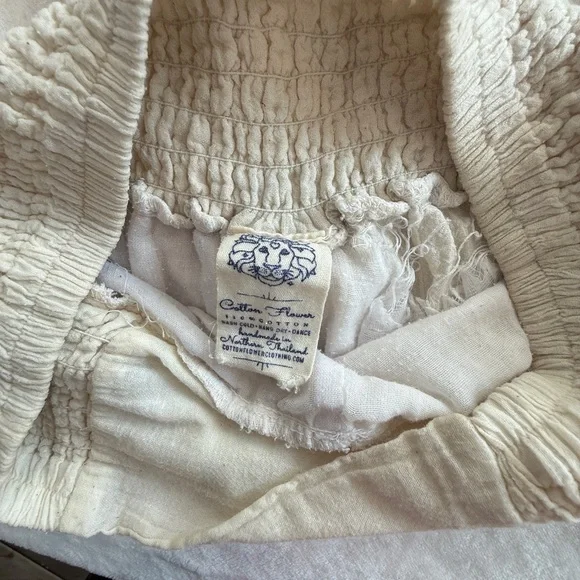 Women's Cream Boot ballon Cut Pants 100% cotton - Picture 4 of 5